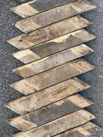 Lot of 20 m² of antique Point de Hongrie oak parquet flooring Lot of 20 m² of antique Point de Hongrie oak parquet flooring-5