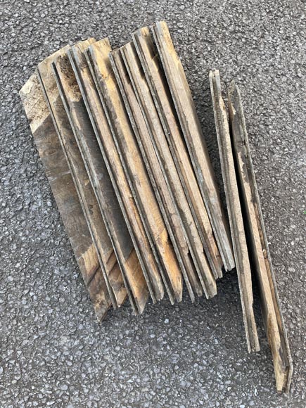 Lot of 25 m² of antique Point de Hongrie oak parquet flooring Lot of 25 m² of antique Point de Hongrie oak parquet flooring-9