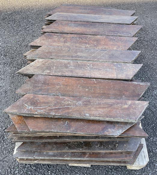 Lot of 25 m² of antique Point de Hongrie oak parquet flooring Lot of 25 m² of antique Point de Hongrie oak parquet flooring-12