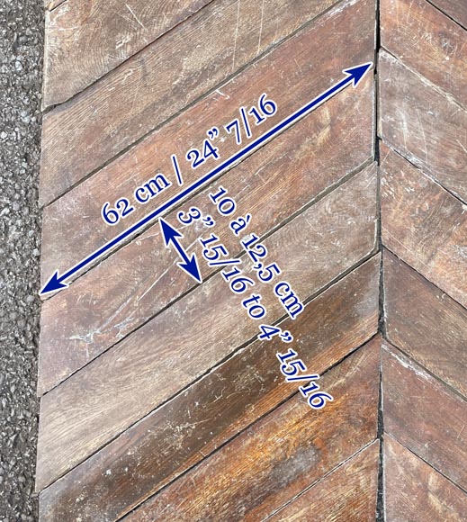 Lot of 25 m² of antique Point de Hongrie oak parquet flooring Lot of 25 m² of antique Point de Hongrie oak parquet flooring-13