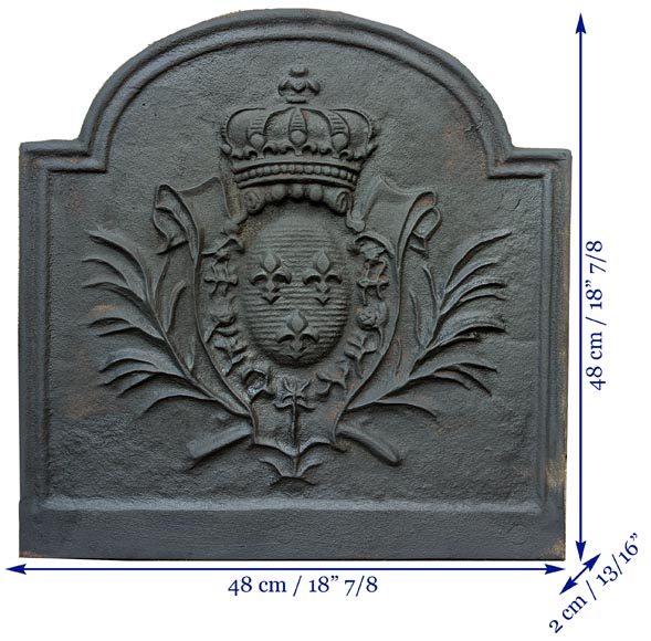 Louis XV style fireback with the coat of arms of France Louis XV style fireback with the coat of arms of France-6