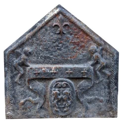 Cast iron fireback from a 16th century original model, 20th century