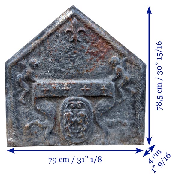 Cast iron fireback from a 16th century original model, 20th century Cast iron fireback from a 16th century original model, 20th century-7