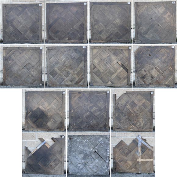Batch of about 11 m² of 18th century Versailles oak parquet flooring Batch of about 11 m² of 18th century Versailles oak parquet flooring-5