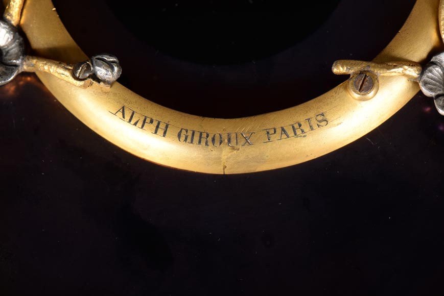 Maison GIROUX and Ferdinand DUVINAGE - Exceptional and rare cup with waders with iridescent glass and electroplated decor, circa 1870-1880 Maison GIROUX and Ferdinand DUVINAGE - Exceptional and rare cup with waders with iridescent glass and electroplated decor, circa 1870-1880-11