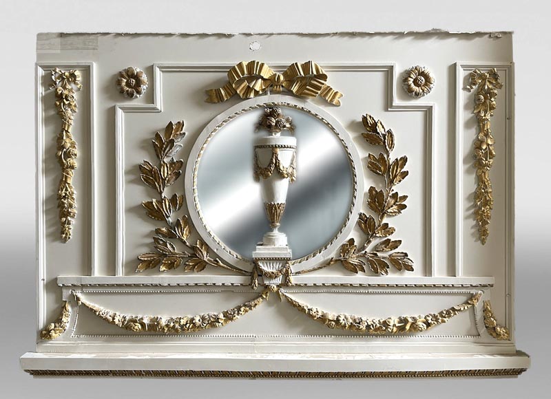 Carved, regilded and white-painted wooden paneling Carved, regilded and white-painted wooden paneling-0