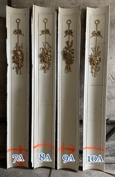 Carved, regilded and white-painted wooden paneling Carved, regilded and white-painted wooden paneling-7