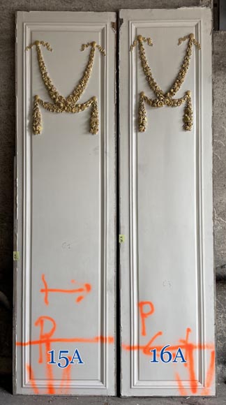 Carved, regilded and white-painted wooden paneling Carved, regilded and white-painted wooden paneling-12