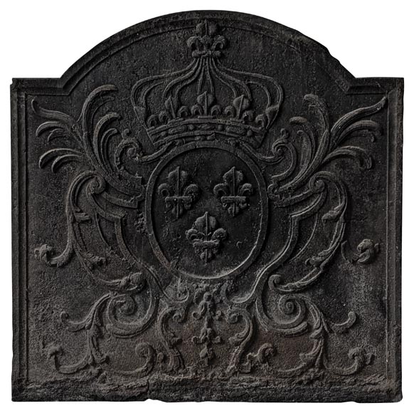 Large cast iron fireback with France's coat of arms Large cast iron fireback with France's coat of arms-0
