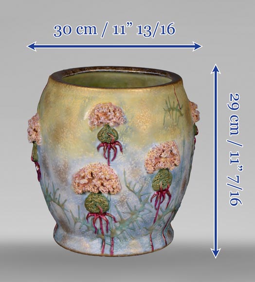 Ceramic vase with a floral relief decoration, Amphora factory Ceramic vase with a floral relief decoration, Amphora factory-7