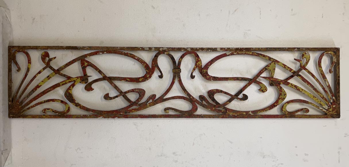 Pair of two iron Art Nouveau elements Pair of two iron Art Nouveau elements-1