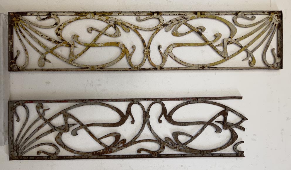 Pair of two iron Art Nouveau elements Pair of two iron Art Nouveau elements-9