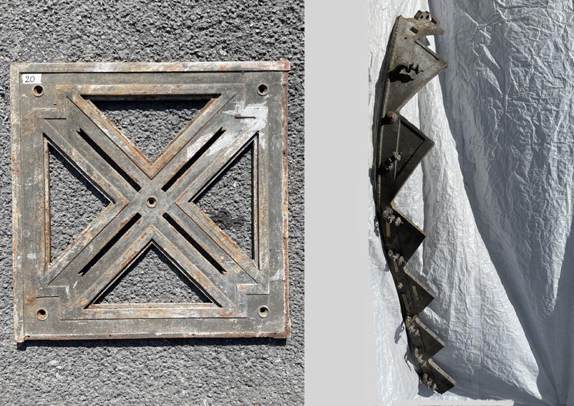 Double Quarter-Turn Staircase and Walkway in Cast Iron and Wrought Iron, 1865 Double Quarter-Turn Staircase and Walkway in Cast Iron and Wrought Iron, 1865 -9