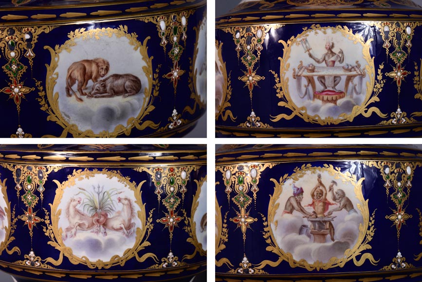 Pair of Girandoles in bronze and Sèvres porcelain Pair of Girandoles in bronze and Sèvres porcelain-11