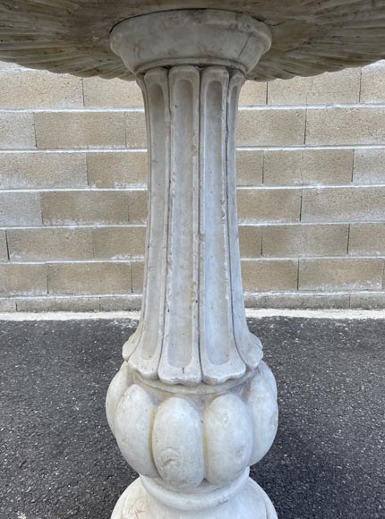 Central fountain in Carrara marble, godroon decors Central fountain in Carrara marble, godroon decors-5