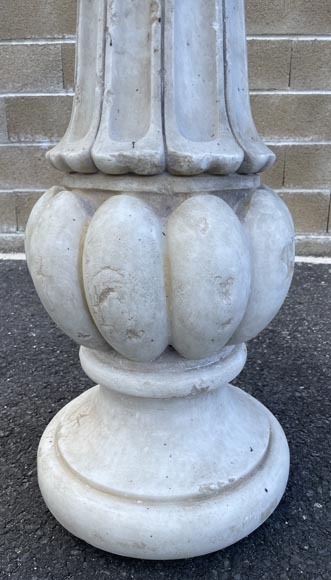 Central fountain in Carrara marble, godroon decors Central fountain in Carrara marble, godroon decors-9