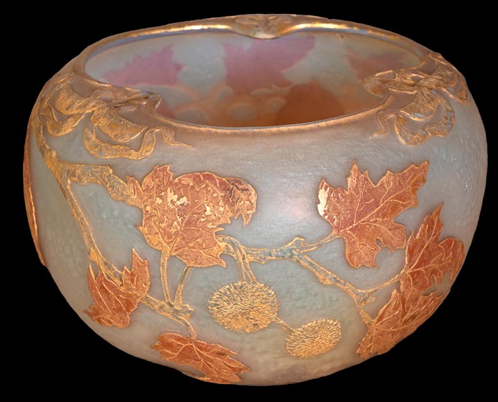 Daum Nancy — “Maple Leaves” Art Nouveau Acid-Etched Glass Vase Daum Nancy — “Maple Leaves” Art Nouveau Acid-Etched Glass Vase-2