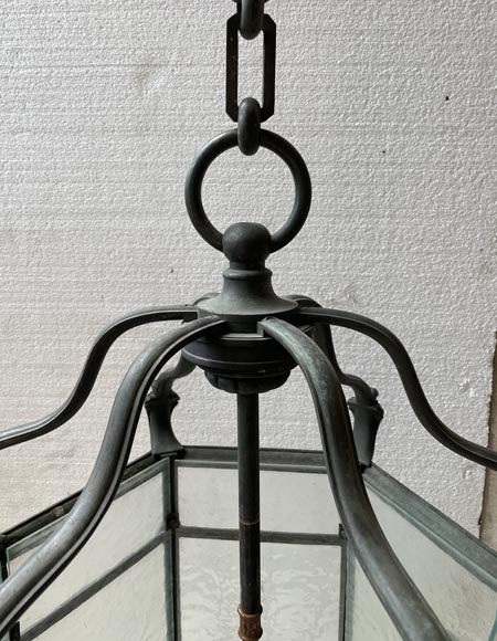 Two large Napoleon III style bronze lanterns Two large Napoleon III style bronze lanterns-4