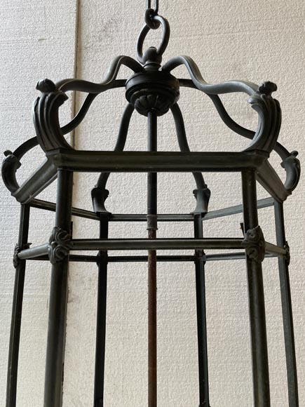 Two large Napoleon III style bronze lanterns Two large Napoleon III style bronze lanterns-6
