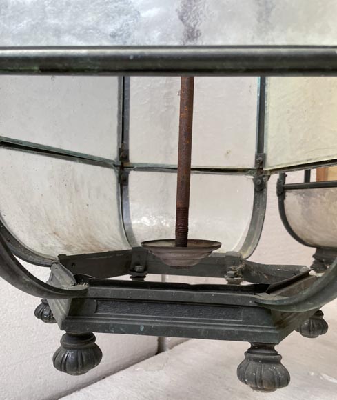 Two large Napoleon III style bronze lanterns Two large Napoleon III style bronze lanterns-8