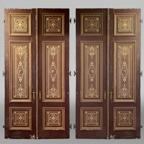 Pair of large Napoleon III painted double doors