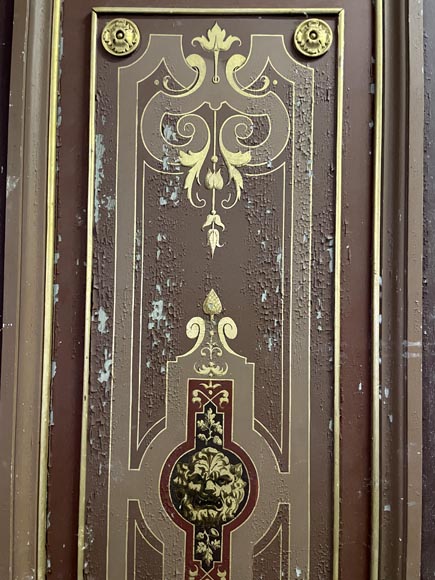 Pair of large Napoleon III painted double doors-3