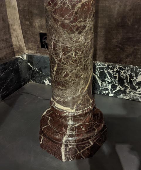 Affortunato GORI, Sculpture in Carrara marble depicting three busts of children on its original column Affortunato GORI, Sculpture in Carrara marble depicting three busts of children on its original column-3