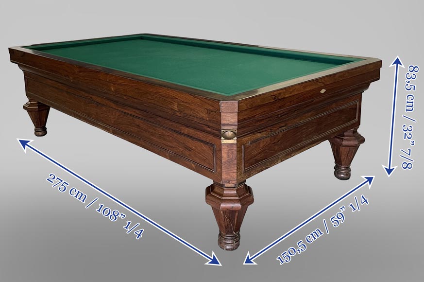 BRUNSWICK COMPANY, imposing French billiard table in veneer-7