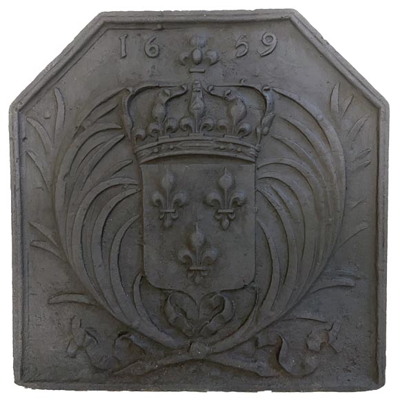 Old fireback with the arms of France Old fireback with the arms of France-0