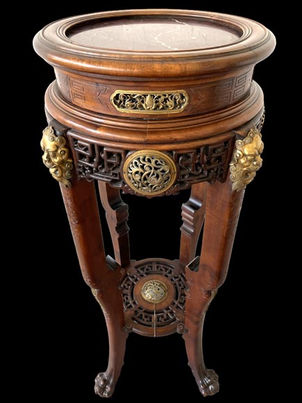 L’Escalier de Cristal – Japoniste guéridon in exotic wood and gilt bronze L’Escalier de Cristal – Japoniste guéridon in exotic wood and gilt bronze-1