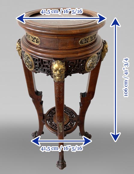 L’Escalier de Cristal – Japoniste guéridon in exotic wood and gilt bronze L’Escalier de Cristal – Japoniste guéridon in exotic wood and gilt bronze-9