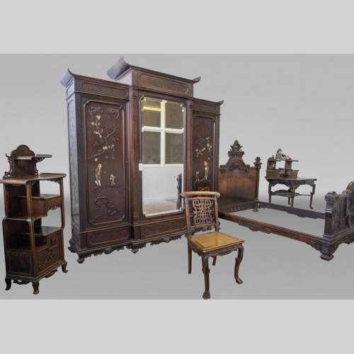 Gabriel VIARDOT, Japanese-style bedroom furniture set