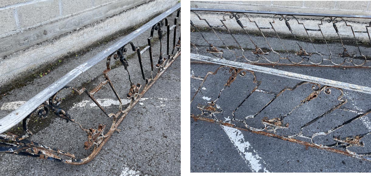 Long pair of staircase railings in the Napoleon III style, 18th century Long pair of staircase railings in the Napoleon III style, 18th century-6