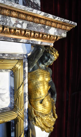 Extraordinary monumental fireplace signed by Jules Allard and Louis Ardisson coming from the Berwind Estate, Fifth Avenue, New York Extraordinary monumental fireplace signed by Jules Allard and Louis Ardisson coming from the Berwind Estate, Fifth Avenue, New York-3