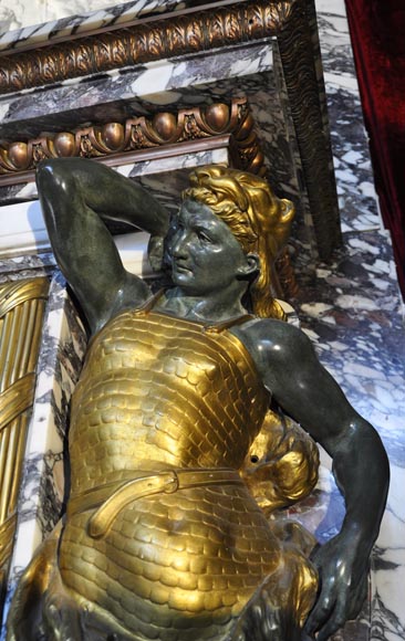 Extraordinary monumental fireplace signed by Jules Allard and Louis Ardisson coming from the Berwind Estate, Fifth Avenue, New York Extraordinary monumental fireplace signed by Jules Allard and Louis Ardisson coming from the Berwind Estate, Fifth Avenue, New York-4