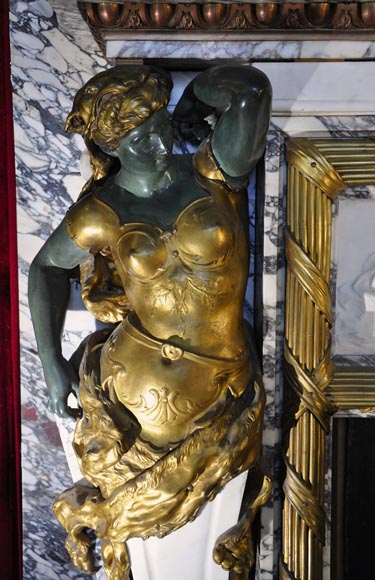 Extraordinary monumental fireplace signed by Jules Allard and Louis Ardisson coming from the Berwind Estate, Fifth Avenue, New York Extraordinary monumental fireplace signed by Jules Allard and Louis Ardisson coming from the Berwind Estate, Fifth Avenue, New York-5