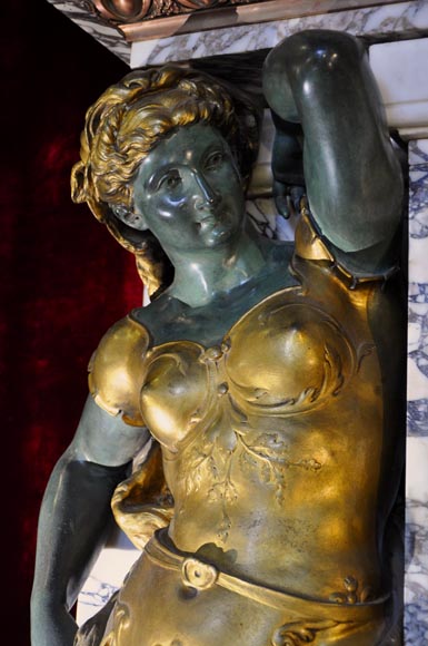 Extraordinary monumental fireplace signed by Jules Allard and Louis Ardisson coming from the Berwind Estate, Fifth Avenue, New York Extraordinary monumental fireplace signed by Jules Allard and Louis Ardisson coming from the Berwind Estate, Fifth Avenue, New York-6