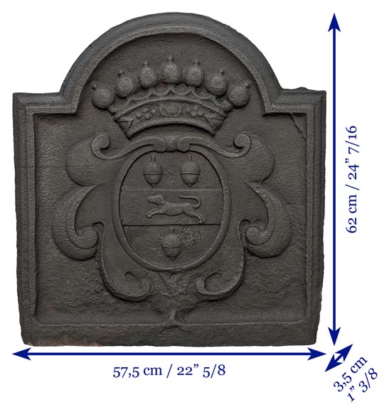 17th century fireback with the coat of arms of Jérôme de La Chasseigne 17th century fireback with the coat of arms of Jérôme de La Chasseigne-7