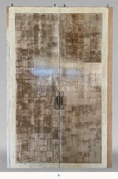 Set of 3 imitation shagreen double doors Set of 3 imitation shagreen double doors-1