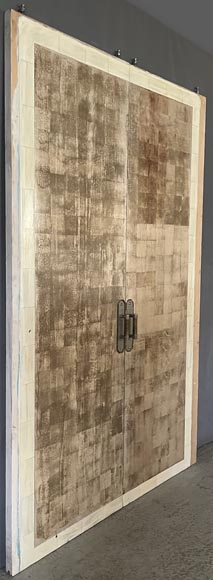 Set of 3 imitation shagreen double doors Set of 3 imitation shagreen double doors-2