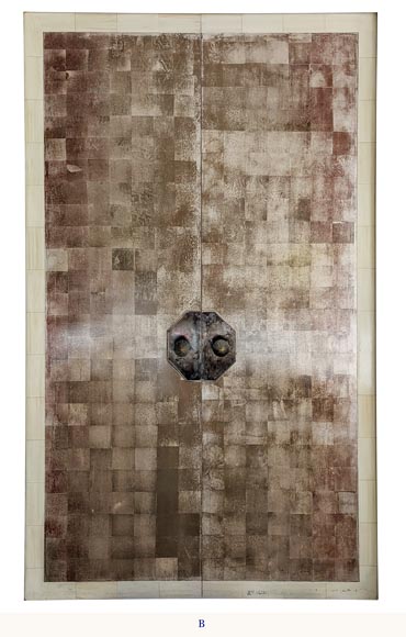 Set of 3 imitation shagreen double doors Set of 3 imitation shagreen double doors-8