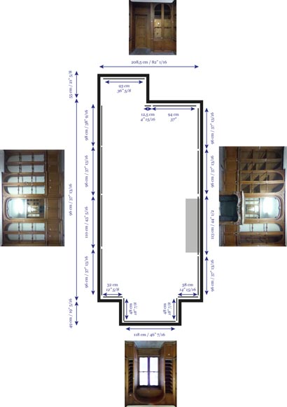 Louis XV style oak paneling and bookcase Louis XV style oak paneling and bookcase-22
