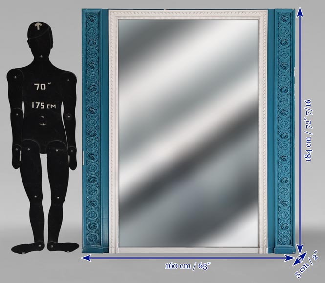 Louis XVI style trumeau with floral and rose decorations Louis XVI style trumeau with floral and rose decorations-6