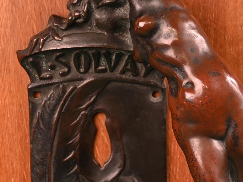 Pierre BRAECKE, Art Nouveau style handle with the inscription “L. Solvay”, 1901 Pierre BRAECKE, Art Nouveau style handle with the inscription “L. Solvay”, 1901-2