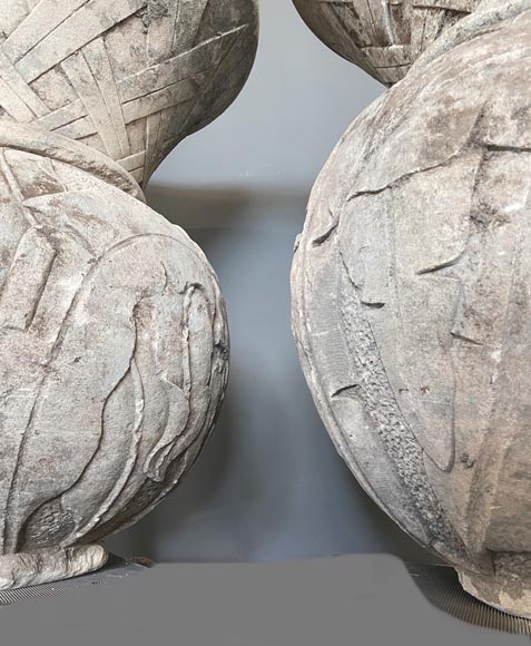 Pair of stone garden vases Pair of stone garden vases-4