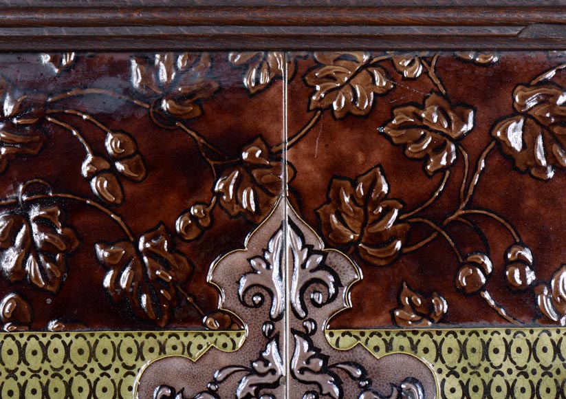 Glazed Earthenware Wall Panel with Nocturnal Landscape Glazed Earthenware Wall Panel with Nocturnal Landscape-1