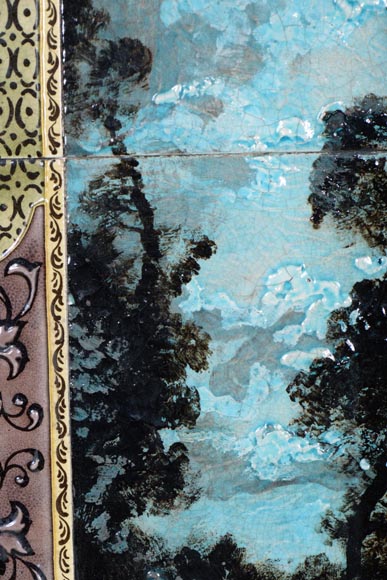 Glazed Earthenware Wall Panel with Nocturnal Landscape Glazed Earthenware Wall Panel with Nocturnal Landscape-4