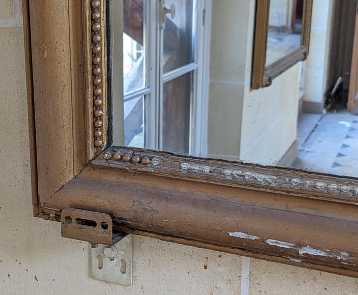 Louis Philippe style trumeau with pearl decoration, bronzine Louis Philippe style trumeau with pearl decoration, bronzine -3