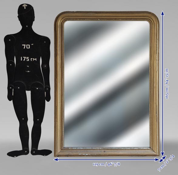 Louis Philippe style trumeau with pearl decoration, bronzine Louis Philippe style trumeau with pearl decoration, bronzine -4