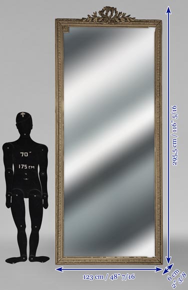 Large painted Louis XVI style overmantel with double laurel crown Large painted Louis XVI style overmantel with double laurel crown-5